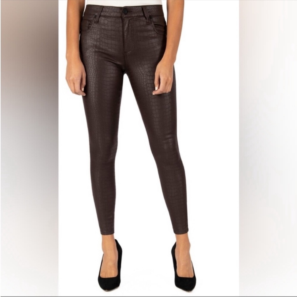 NWT Kut from the Kloth Connie High Rise Fab Ab Ankle Skinny Pant Snakeskin Print